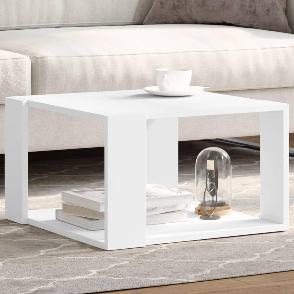 vidaXL Mesa de Centro Blanca 51,5x51,5x30 cm Madera de ingeniería
