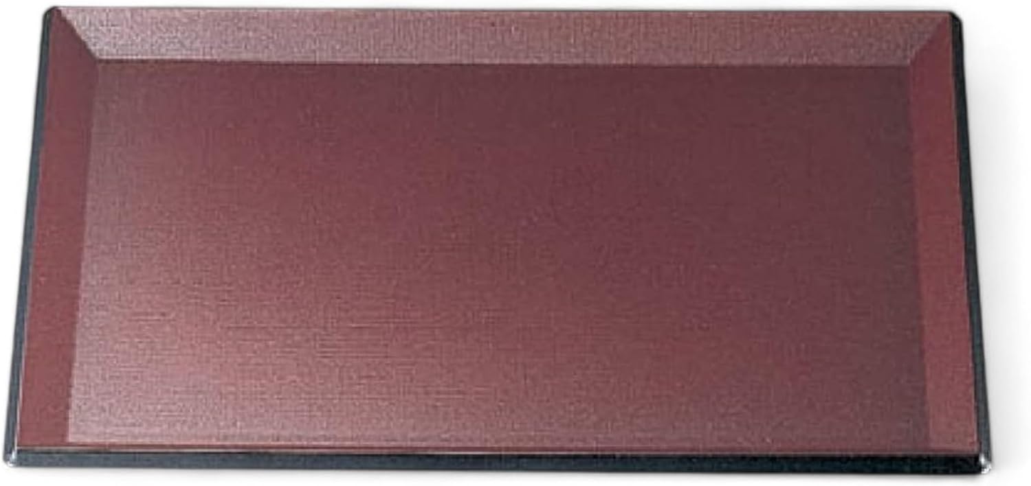 J-kitchens お盆 尺5 耐熱羽反布目 トレー （ 盆 トレイ おぼん ）エンジメタ普賢塗 滑らない 45cm 耐熱 漆器