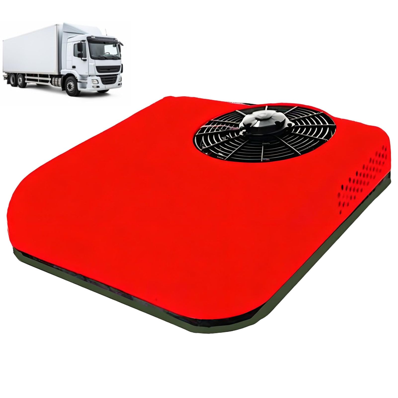ROGHA RV Air Conditioner, Rooftop Air Conditioner, Low Quiet AC Unit, Rooftop RV Air Conditioners for RVs, Trucks, Campers, Vans, Tractor Red-12V