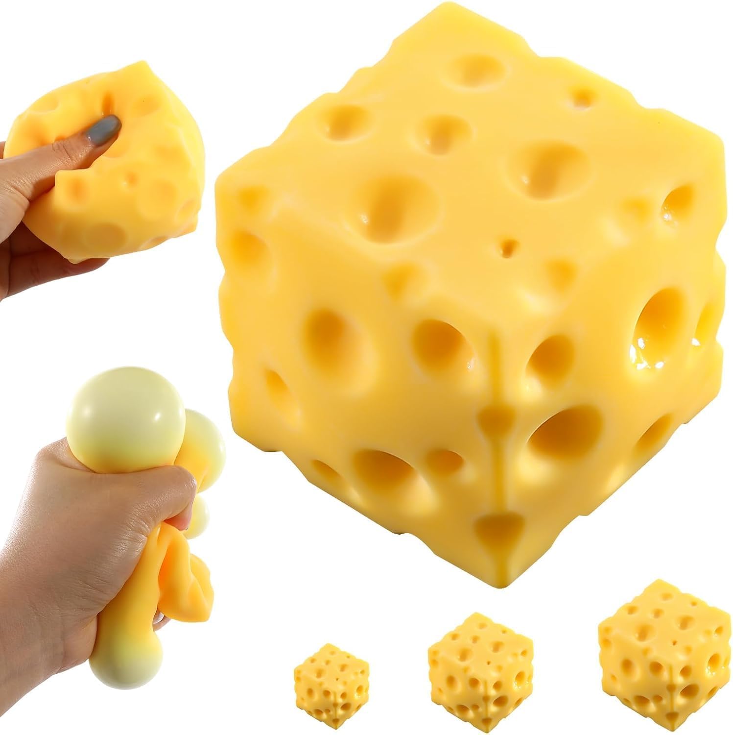 Cheese Squishy Big Squishy Cheese Slow Rising Ultra-Soft,Stress Relief Fidget Novelty Giant Cheese Squeeze Toys Gift for Adults & kids