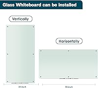 Vista 20 de J&J worldwide Glass Whiteboard Yearly Calendar - 35" X 47" Large Wall Whitrboard - White Board Dry Erase Planner for Wall Home, School, Office