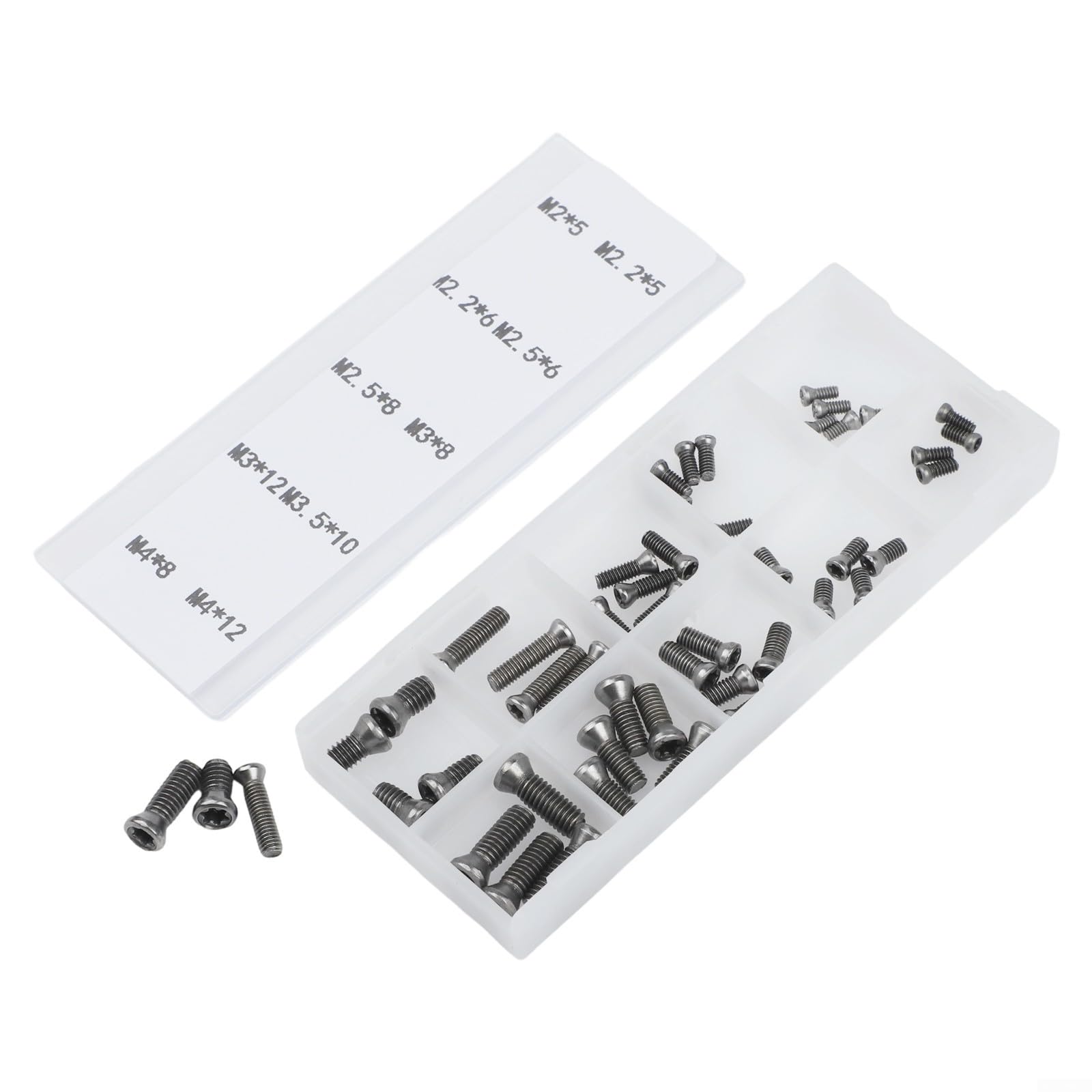 Set di 50 viti portautensili per tornio CNC M2 M2,2 M2,5 4 mm per inserti in metallo duro nero