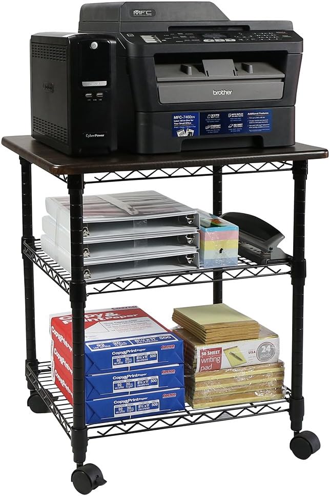 Printer Stand Series / 3 Tier Printer Stand(Black) 18" Wx21 Lx27 H (3 Tier)