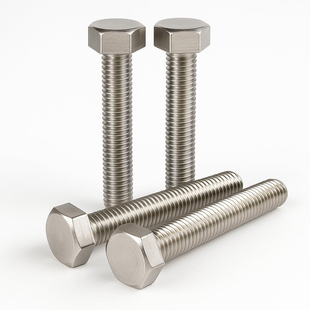 M8 Bolts, M8 x 70mm Hex Head Cap Screws (4pk) - A2 Stainless Steel, Fully Threaded Hex Head Cap Screws For Construction, Automotive, Machinery (4pk)