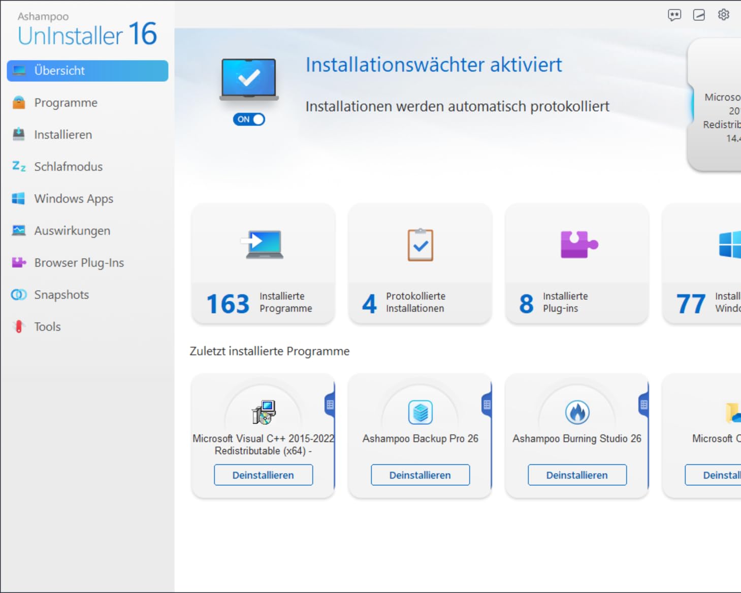 Ashampoo UnInstaller 16 – Programme vollständig entfernen & System reinigen | 1 Gerät | 1 Benutzer | PC Aktivierungscode per Product Key Card