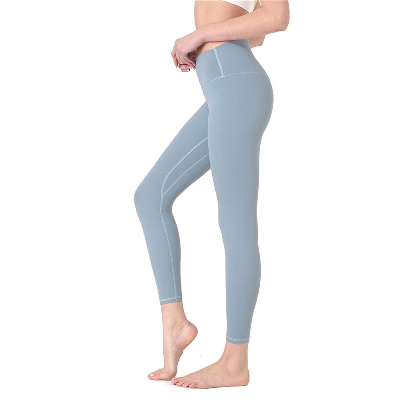 fitness legginsy damskie, Damskie Nagie uczucie Wysokiej talii Legginsy Legginsy Butt Lift Power Flex Slim Jogi Spodnie Aktywne Rajstopy Tummy Control Non See przez rozciągliwe sportowe legginsy do jo