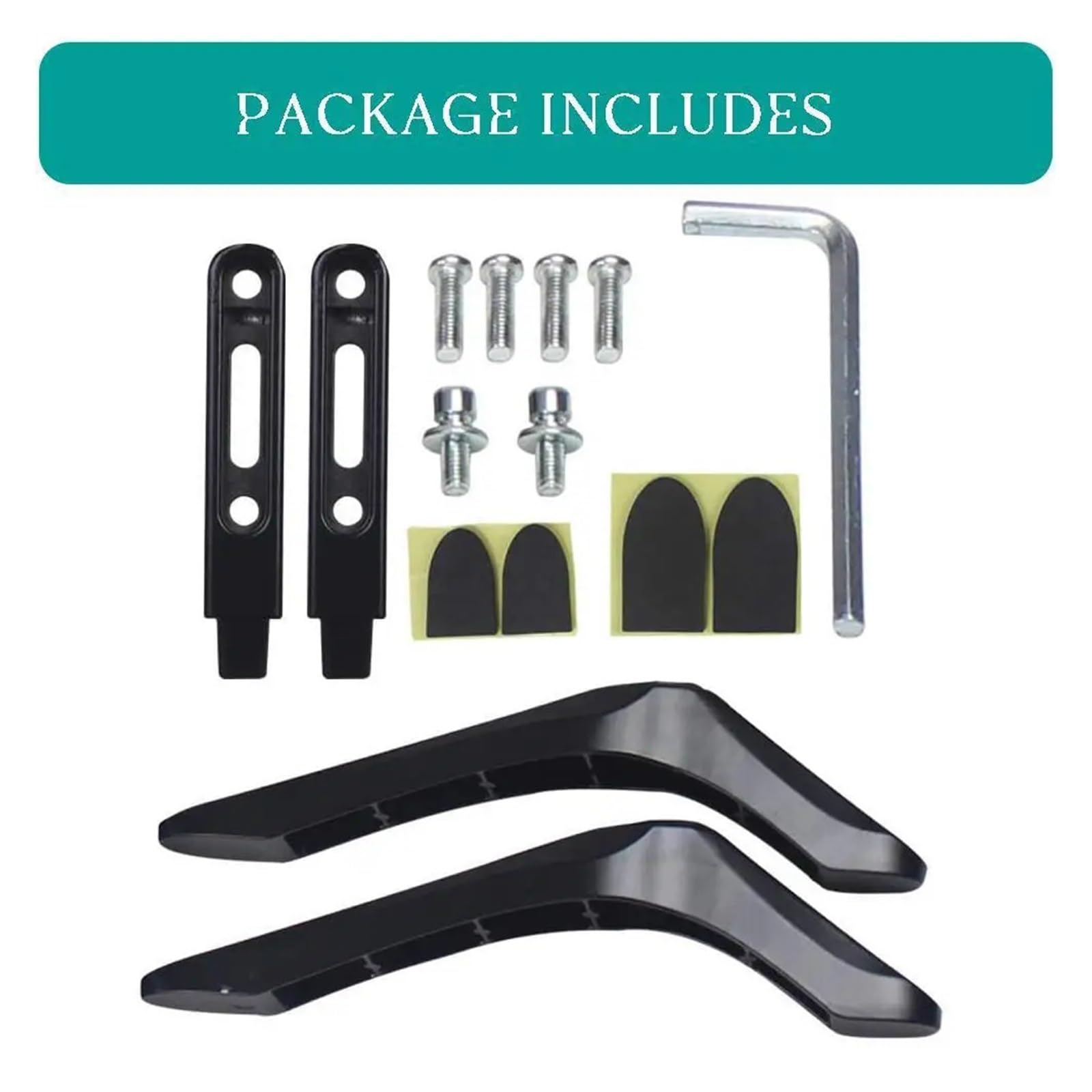 Base de soporte ajustable para TV LCD de 32 65 pulgadas, soporte de mesa negro con accesorios de instalación, soporte de TV de ajuste universal para una pantalla segura y elegante