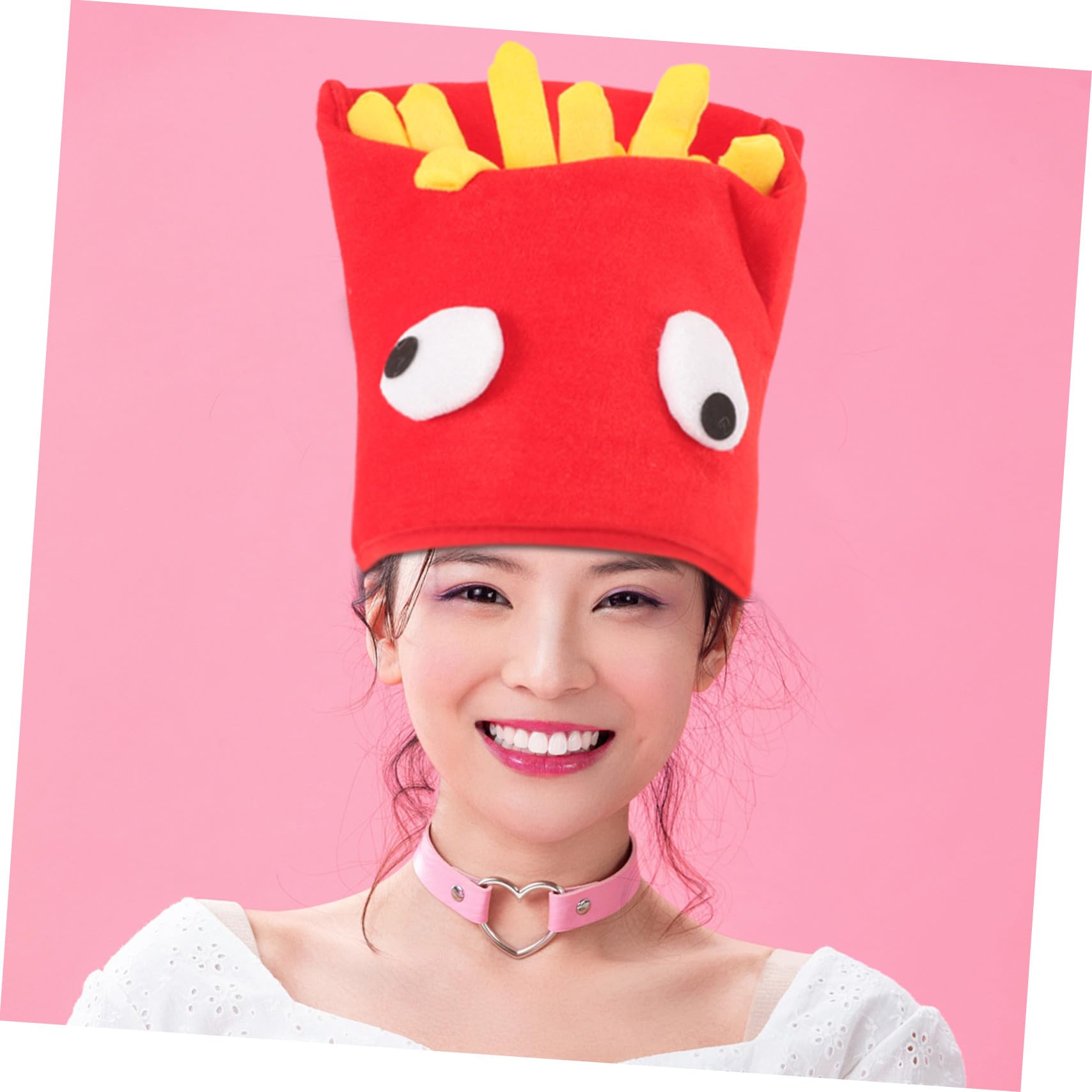 DOITOOL Sombrero especial de Halloween con forma de papas fritas, accesorio de disfraz de fiesta, divertido gorro novedoso para adultos y cómodo gorro de fiesta loco para bailes de máscaras