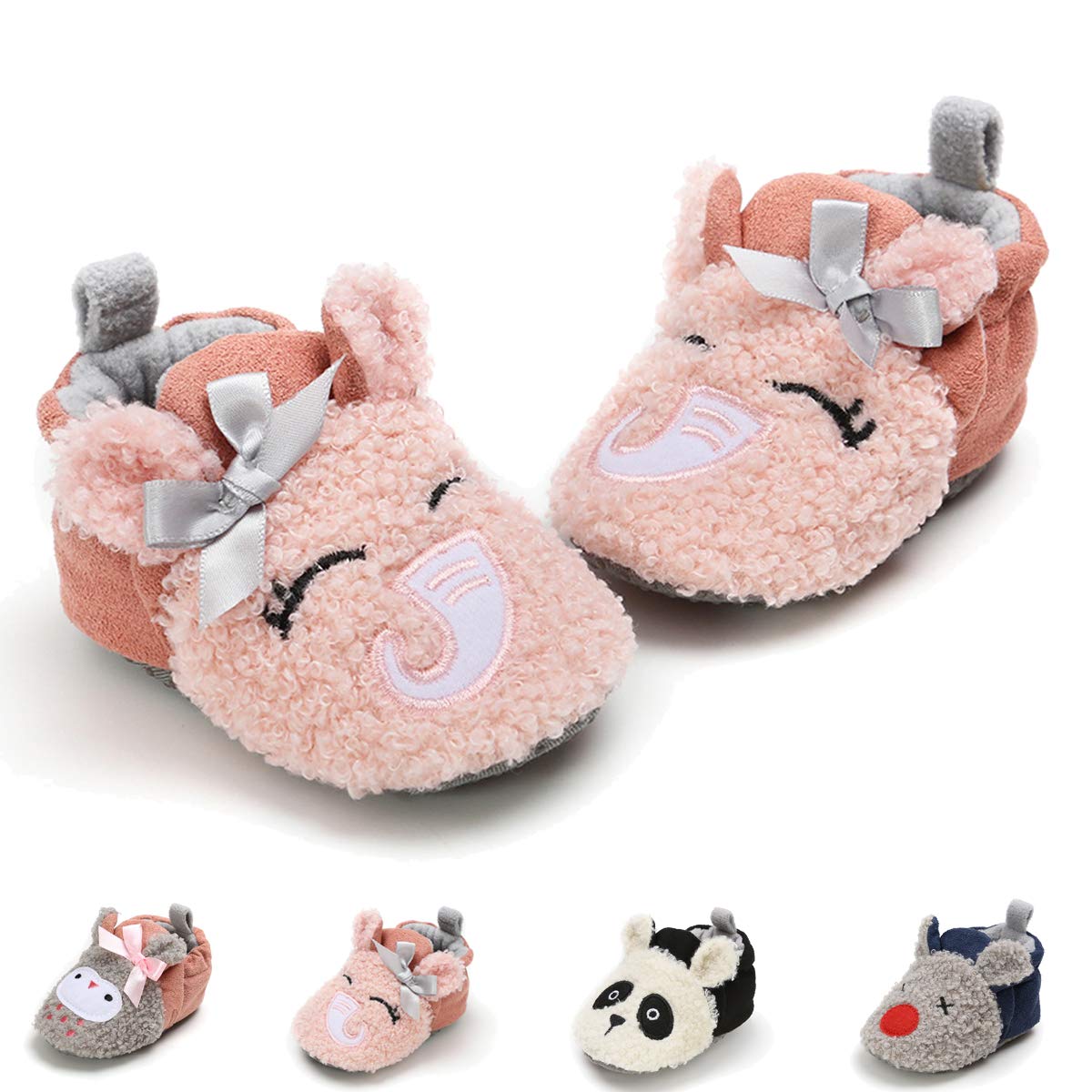 SakuracanInfant Baby Boys Girls Slippers Non Slips Bottom Winter Booties Stay On Newborn Crib House Shoes