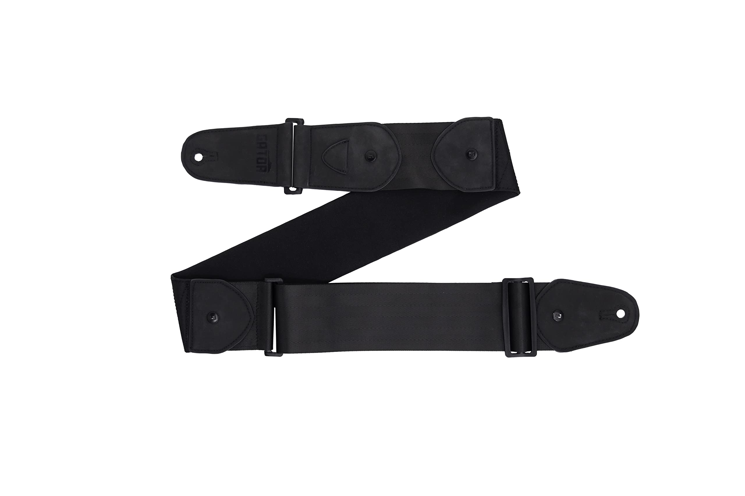 Gator Cases ICON Series Seatbelt Style Nylon Fabric and Heavy Duty Hardware Short Size Guitar Strap (G-ICON-3INSTRAP-BLKS)