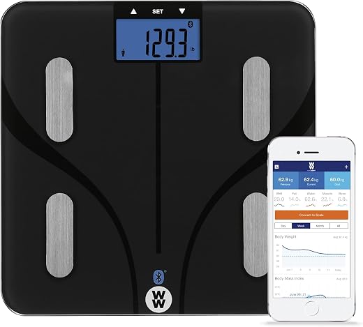 Weight Watchers Smart Scales by Conair for Body Weight, Digital Bluetooth Body Fat, Muscle, and BMI