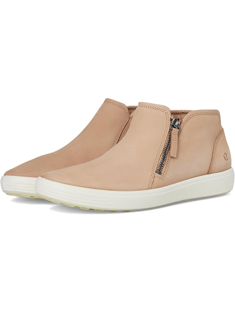 Tan ECCO Soft 7 Low Cut Zip Bootie