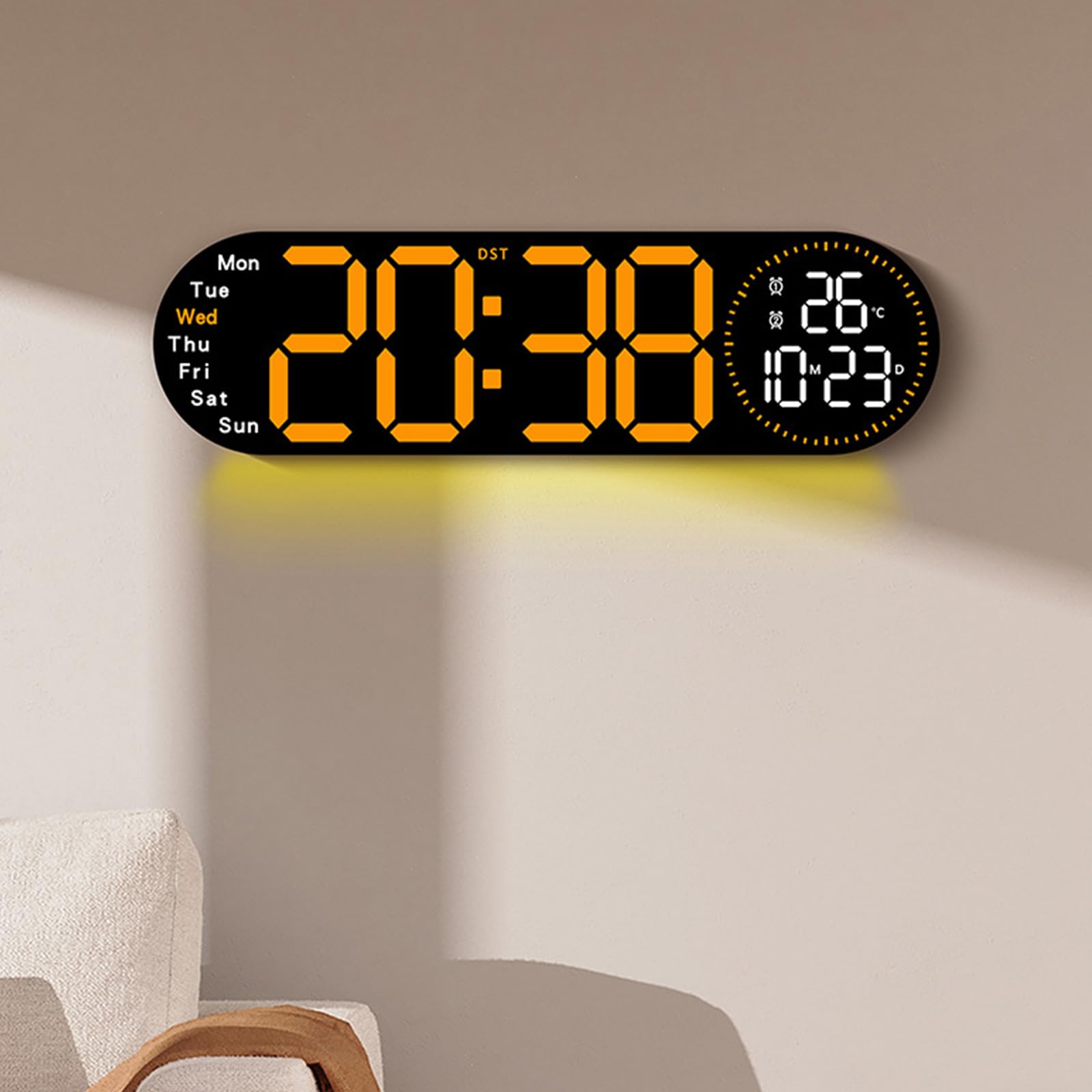 Horloge Murale Double Alarmes LED Horloge Numérique Rouge