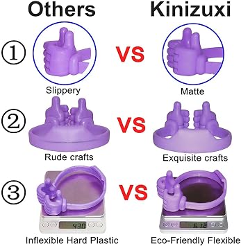 Kinizuxi Stocking Fillers Thumbs Up Lazy Phone Stand Gifts for Christmas, Universal Mobile Phone Holder for Desk,Cellphone Holder Smartphone Stand Holder for iPhone iPad Samsung and More (Purple)
