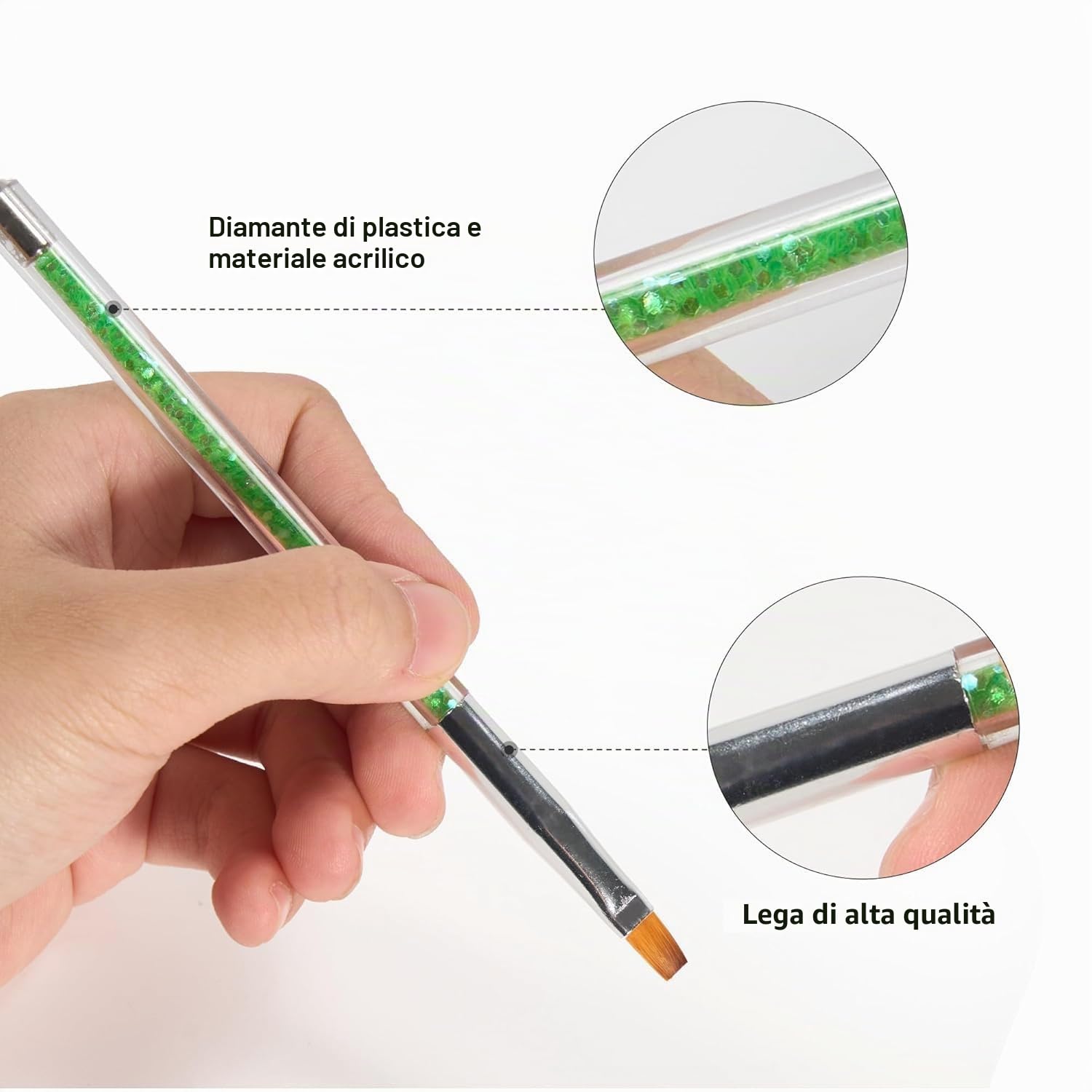 8 pz doppia estremità Nail Art Dotting Pen con 1 spazzola di spugna, professionale per nail art, manicure french e sgrassati, ideale per gel UV e disegni creativi