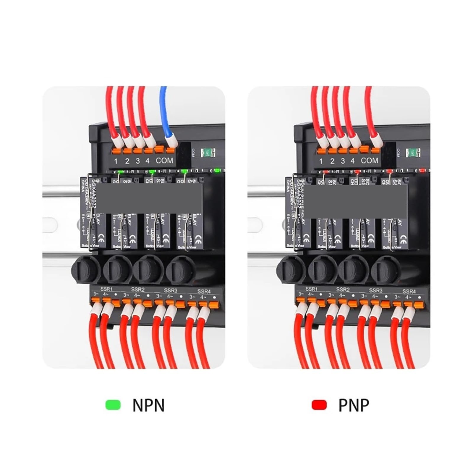 Módulo de relé de estado sólido de 5 a 24 V CC, control CA/CC, 220 V, corriente constante de voltaje amplio sin contacto (tornillo 10 A de 4 vías)
