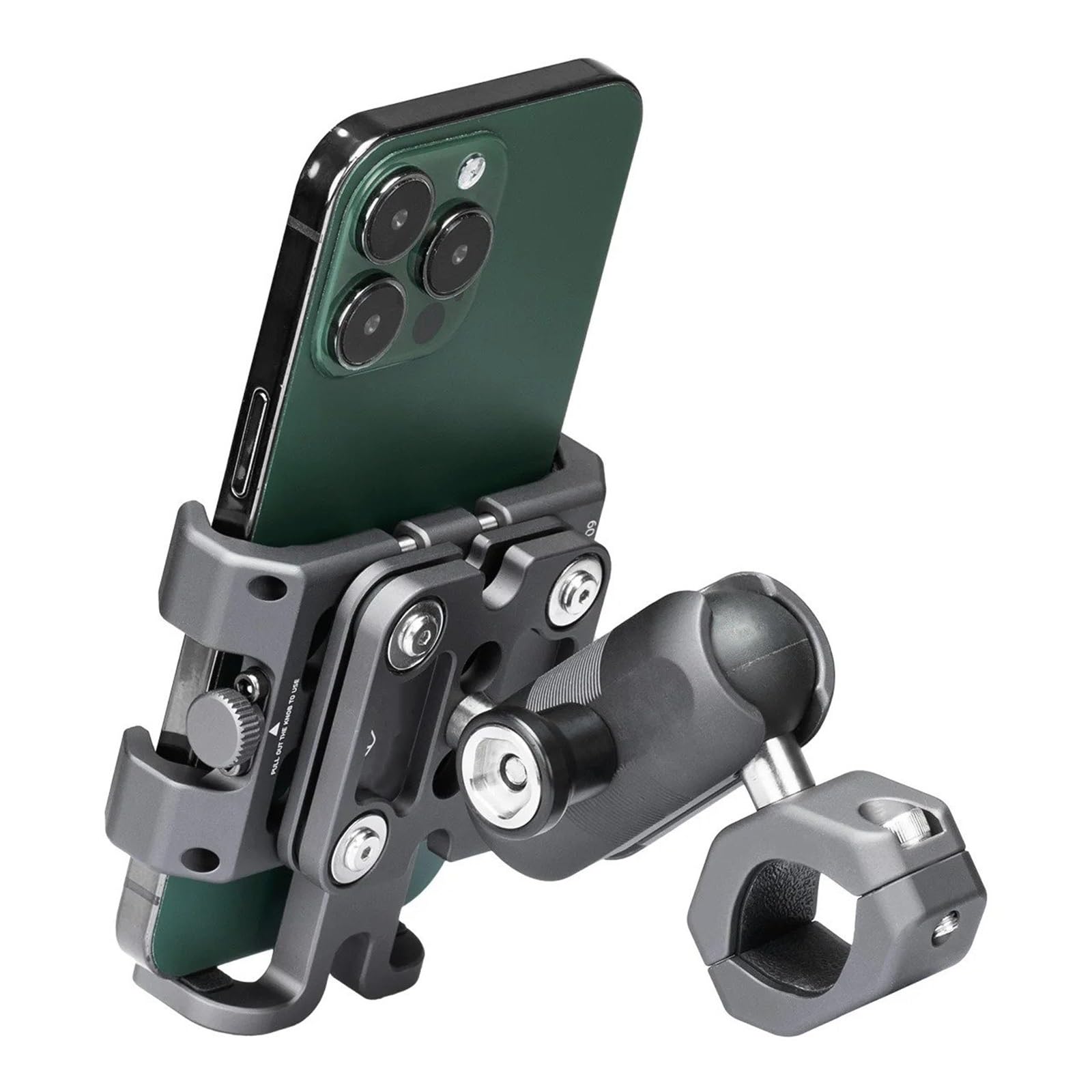 Soporte Manillar Soporte para Teléfono Motocicleta O Bicicleta Aleación Aluminio con Amortiguador Vibraciones para Manillar ATV/UTV Scooter Y GPS Soporte Teléfono Moto