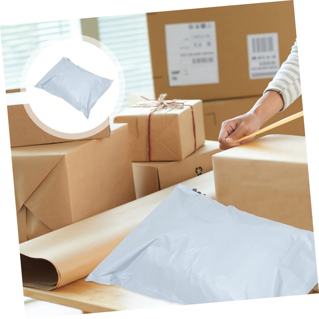 Operitacx Bolsas Postales Autoadhesivas para Ropa, de Plástico, Resistentes al Desgarro, 100 Piezas, Cierre Seguro para Envíos