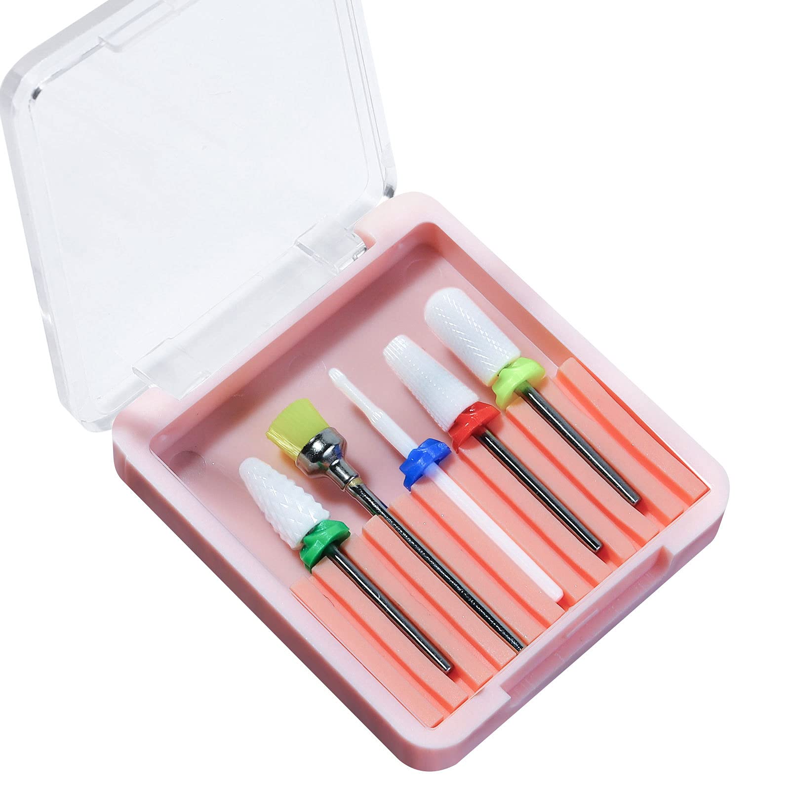 Layfuz Nail Drill Bits Set Pedicure & Manicure Drill Bits Kit 5pcs Replacement Drill Bits for Electric Nail Drill Remove Cuticle & Gel Nail Polish
