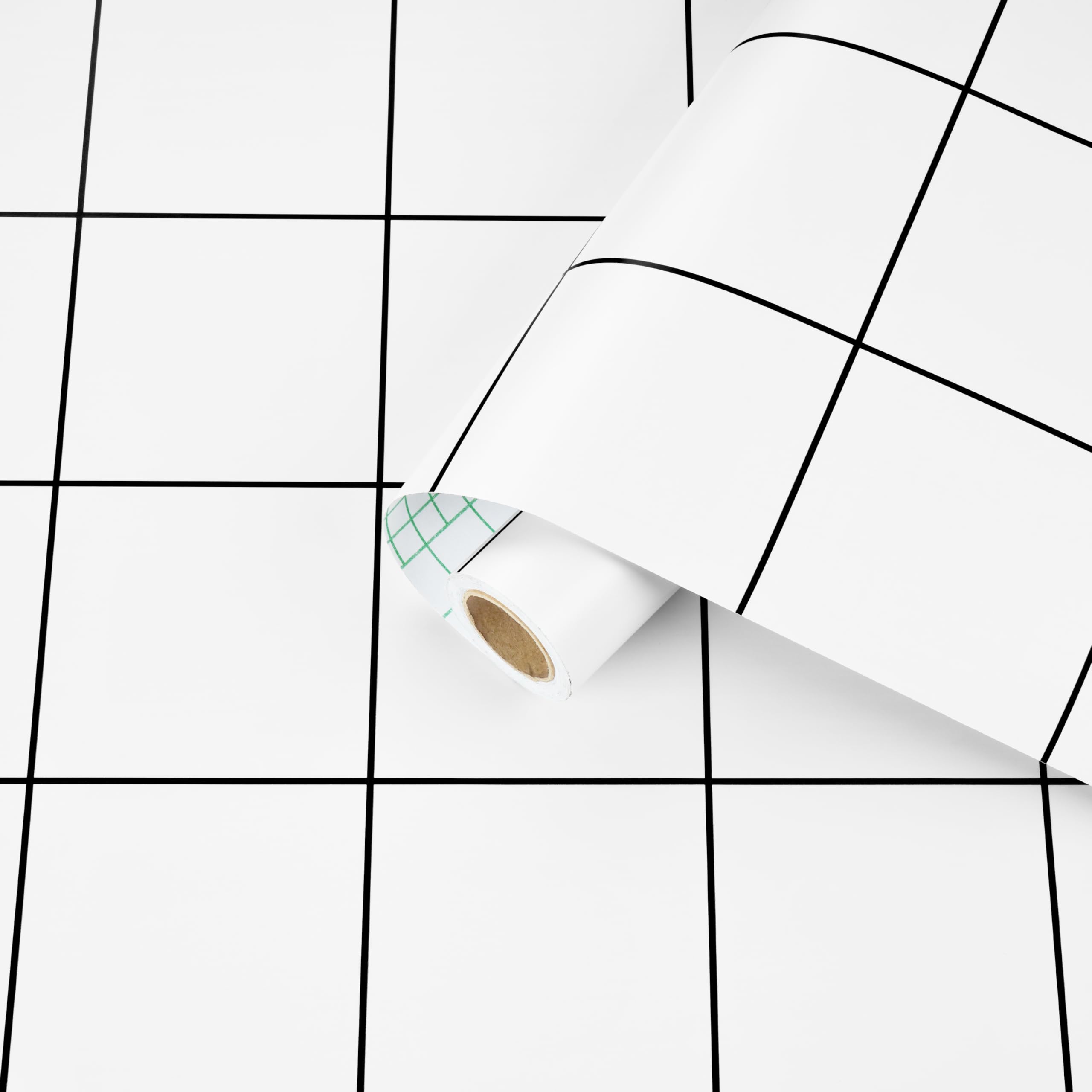 Skyblur Self Adhesive Black and White Wallpaper Geometric Brick Effect Bathroom Wallpaper Waterproof White Vinyl Wrap 40x300cm Kitchen Wallpapers Sticky Back Plastic Roll Kitchen Worktop Vinyl Wrap