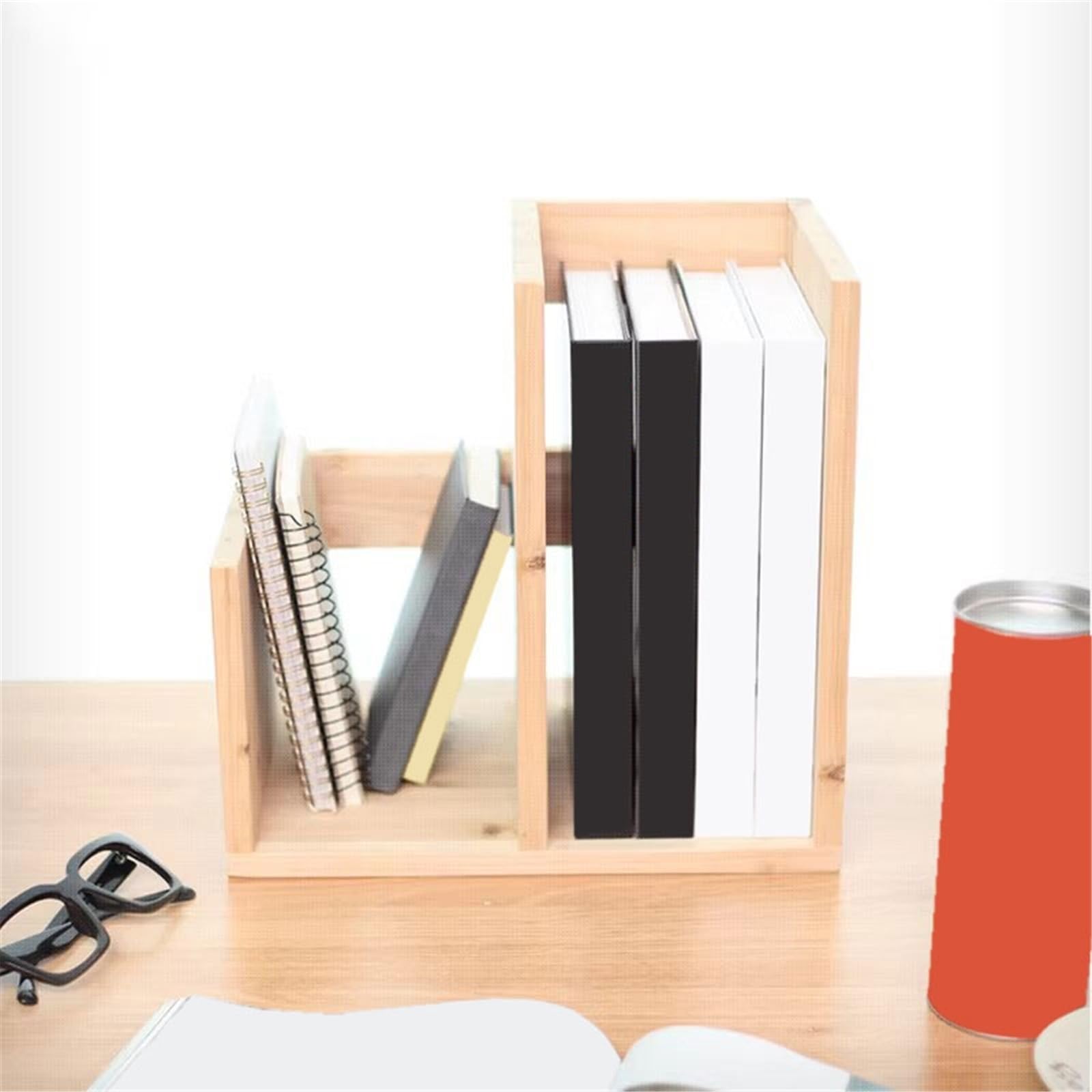 Minimalismus-Desktop-Organizer aus Holz, kleines Bücherregal, Präsentationsständer for das Heimbüro Regal Bücher