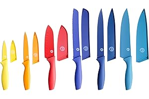 Kitchen Knife Set: 6 Professional Master Chef Knives with Protective Covers