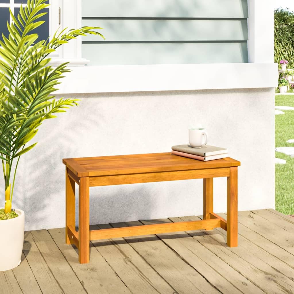 vidaXL Panca da Giardino 80x35x45 cm in Legno Massello di Acacia, Panca, panchina, Seduta da Giardino, Seduta, Panca da Esterno, Seduta per Esterni