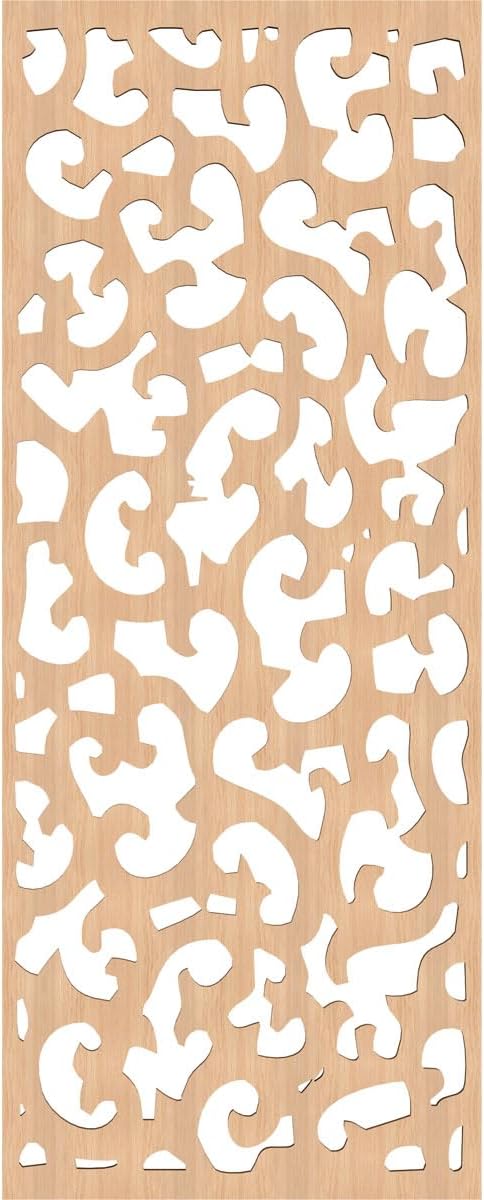 13 3/8"W x 34 3/8"H x 1/4"T Grass Lake Decorative Fretwork Wood Wall Panels, Hickory