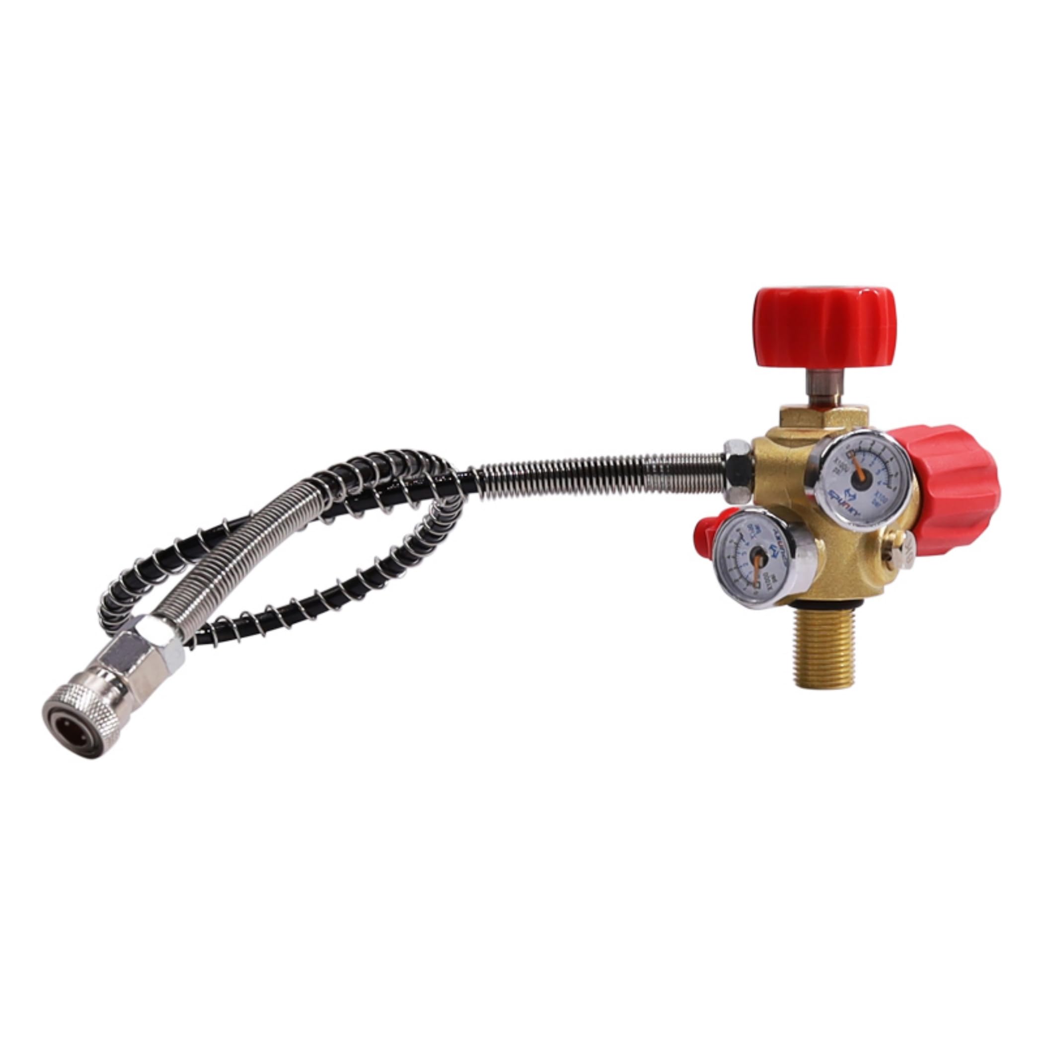 TUXING Valvola DIN Scuba Adattatore M18 × 1,5, Paintball Scuba Stazione di riempimento per serbatoio HPA/PCP Air Tank con manometro ad alta pressione 4500 psi PCP Paintball Riempimento tubo dell'aria