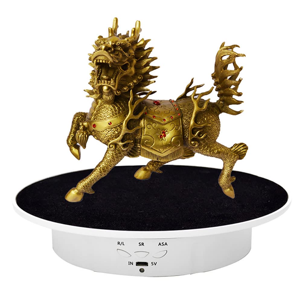 Base Giratoria EléCtrica, Plato Giratorio Silencioso AutomáTico De 360 Grados Para FotografíA, ExhibicióN De Productos, VíDeo En Vivo, AlimentacióN Por BateríA/Usb, Carga De 20 Cm/8 Kg,A