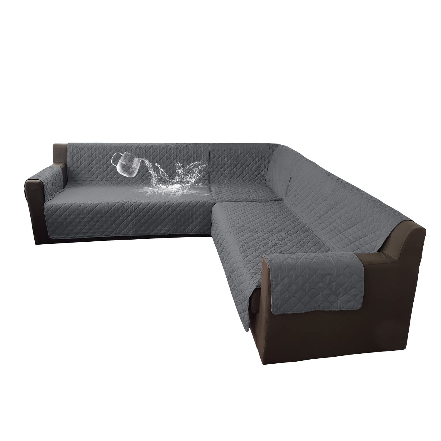 HDCAXKJ 3Pieces Corner Sectional Couch Covers for Dogs Water Resistant