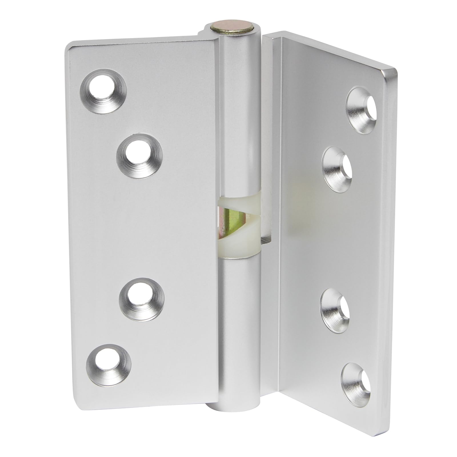 Satin Anodised Aluminium Cranked Rise and Fall Cubicle Door Hinges - Left Handed