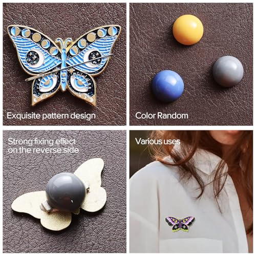 Image of Luna cici 3Pieces Needle Minder for Sewing,Magnetic Needle Keeper for Cross Stitch,Cute Butterfly Cartoon Pin,Needle Holder for Embroidery,Needlework Storage Accessory, Gift for Cross Stitch Lovers