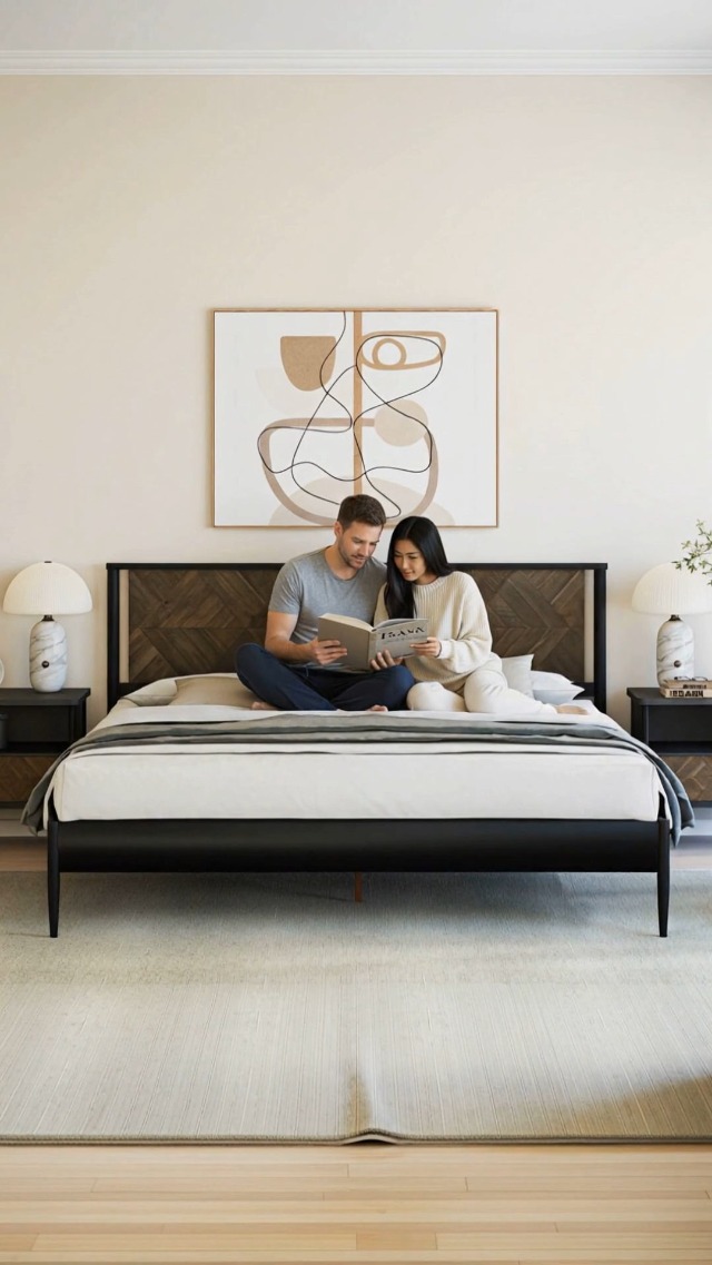 Amazon.com: Howizz Lenia 14 Inch Solid Wood Bed Frame with