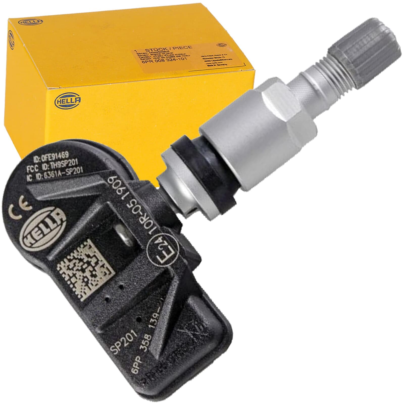 HELLA 6PP 358 139-351 Radsensor, Reifendruck-Kontrollsystem | Kompatibel mit: BMW 1, 1, 2 Active Tourer, 2 Active Tourer Van, 2 Cabriolet, 2 Coupe, 2 Gran Tourer, 2 Gran Tourer Van, 3