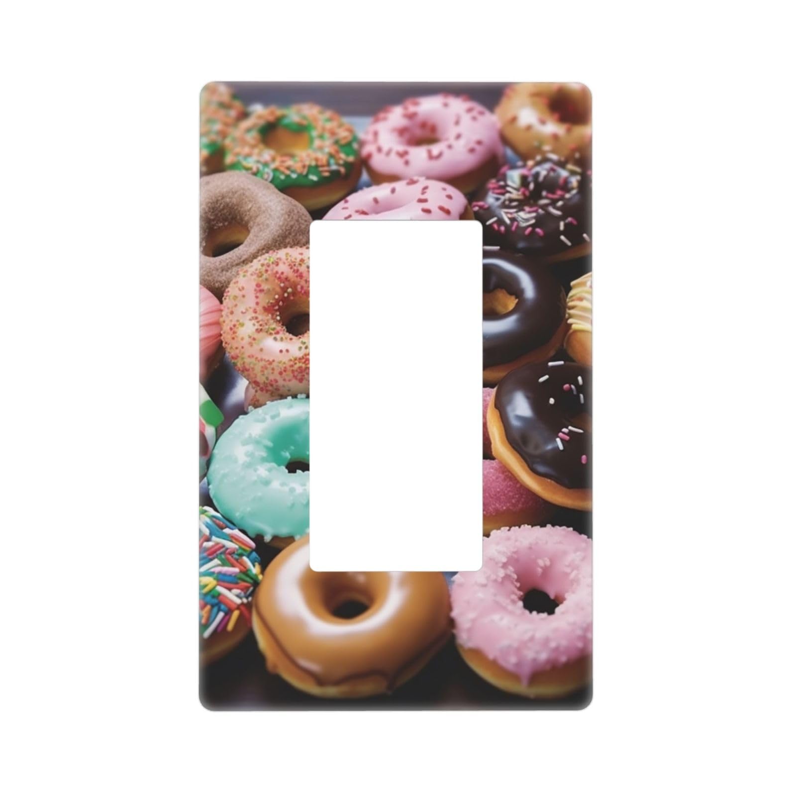 Donuts Wall Plate Cover 1 Gang Light Switch Cover Decorative Single Duplex Wall Plates Standard Size Decorator Blank Electrical Switch Plate Cover for Electrical Outlets