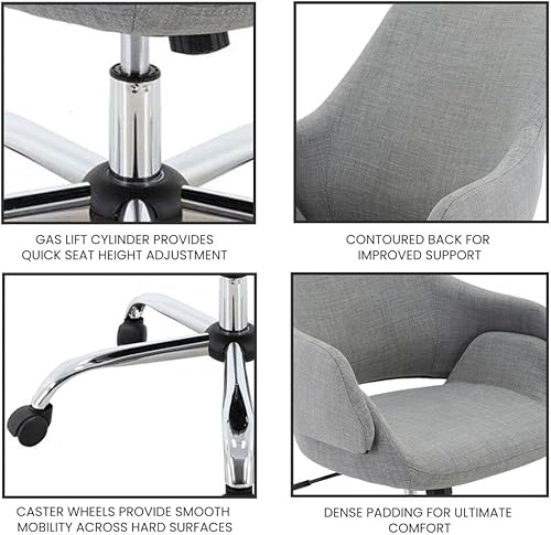 Miniatura 5 de Hanover Savannah - Silla de oficina con respaldo alto color rosa con ruedas y elevador de gas HOC0018 39500