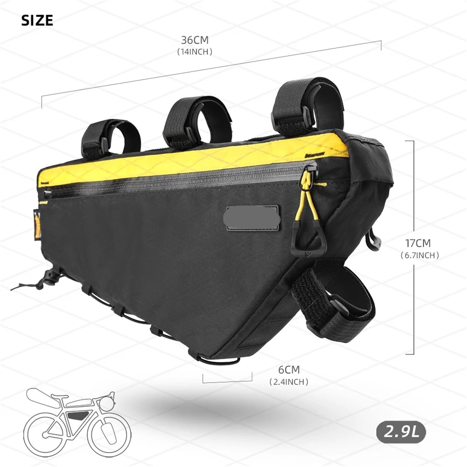 Bolsa Para Cuadro De Bicicleta Bolsa de marco de bicicleta impermeable 2.9L bolsa triangular de bicicleta Bikepacking bolsa de equipaje de viaje for bicicleta de grava de carretera Para Montar Al Aire