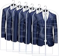 Vista 19 de Bolsas de ropa para colgar ropa, bolsa de traje transpirable (juego de 12) fundas con cremallera, bolsas de ropa de PEVA, bolsas protectoras