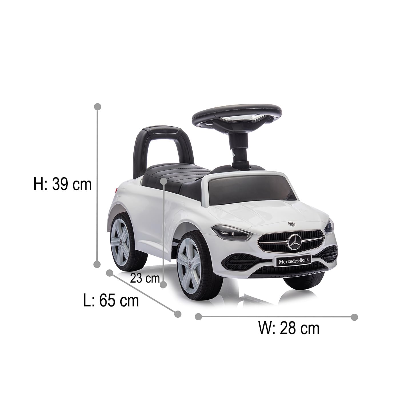 JAMARA 464030 Toboggan Mercedes-Benz Classe C – Voiture Glissante, véhicule pour Enfant intérieur et extérieur, Jouet de Voiture, Cadeau pour Enfants, Protection Anti-basculement, Coffre, klaxon