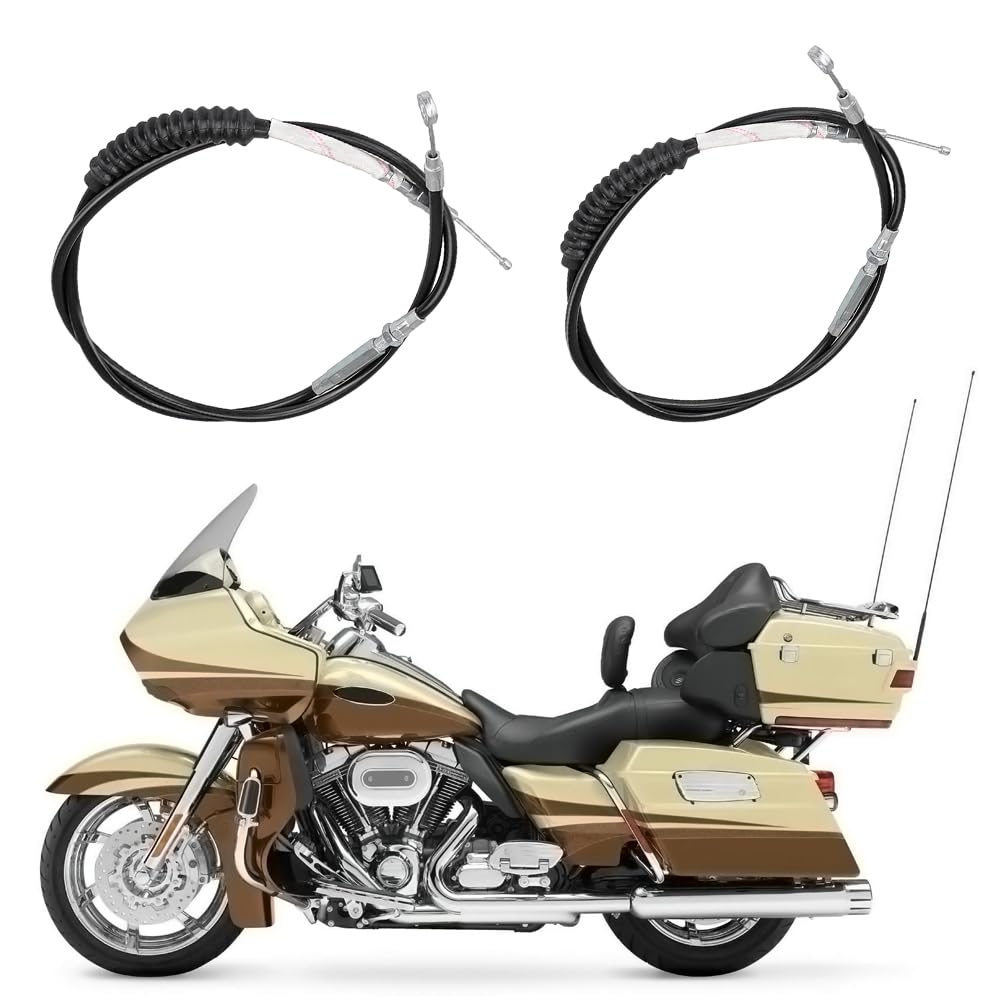 Baceyong - Cable de freno y embrague (1,8 m/5,9 pies, acero inoxidable, 2009-2013, compatible con Harley Road King Tri Glide Electra Glide, embrague de freno de acero trenzado para motocicleta