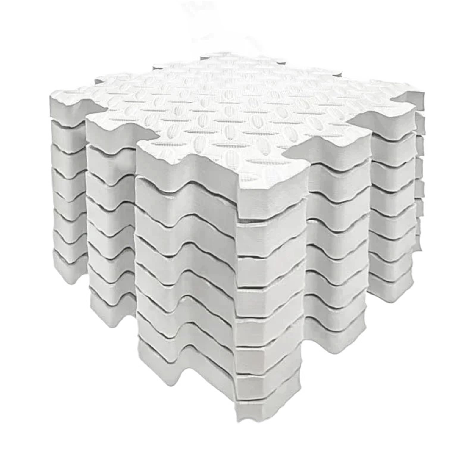Alfombra de Juego Gruesa 6 uds., 2,5 cm, Azulejos entrelazados, Alfombrillas Rompecabezas Espuma EVA for habitación para Gimnasio(White)