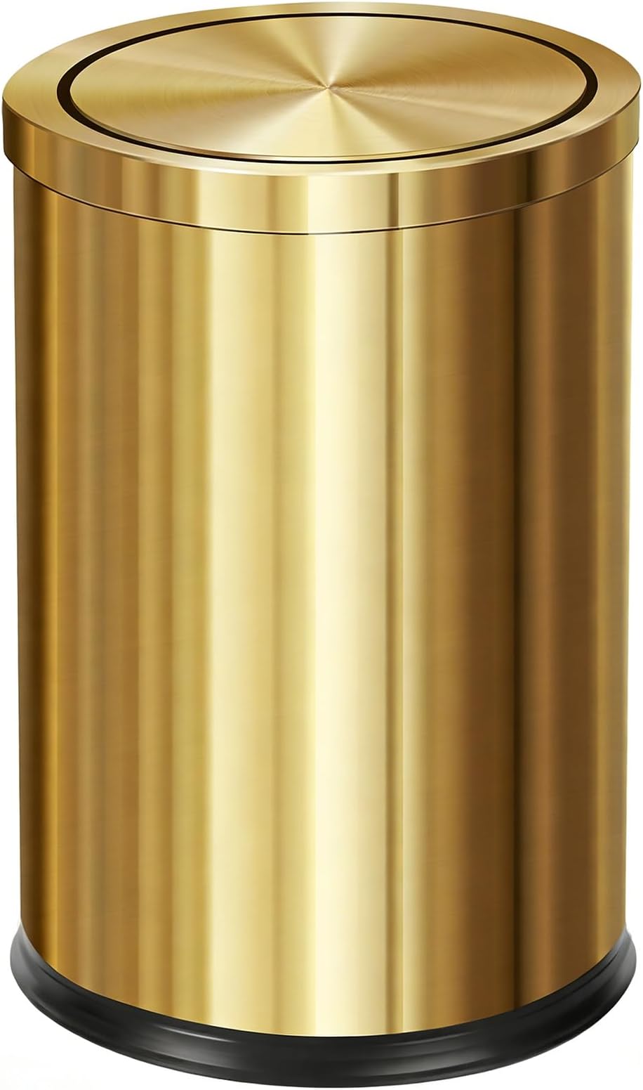 Stainless Steel Gold Trash can with Flipping Lid 2.4gallon Fingerprint-Proof Garbage cans Wastebasket Bin for Kitchen bothroom Living Room (Gold)