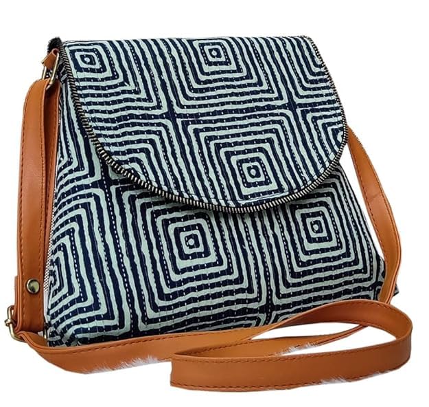 Latest Stylish Ikkat Daimond Sling Bag & Handbags For Womens Ladies (Blue) (B09M42J3RY) Amazon Price History, Amazon Price Tracker