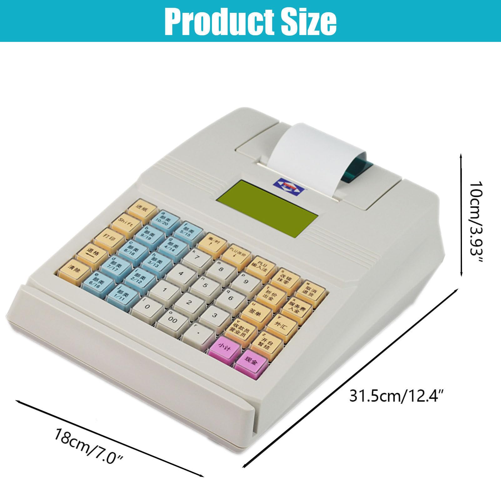 System Kasowy POS, Kasa Elektroniczna Kasjer LCD System POS z Portem Szeregowym USB Biznes dla Restauracji, Supermarketów, Rynków Hurtowych,White