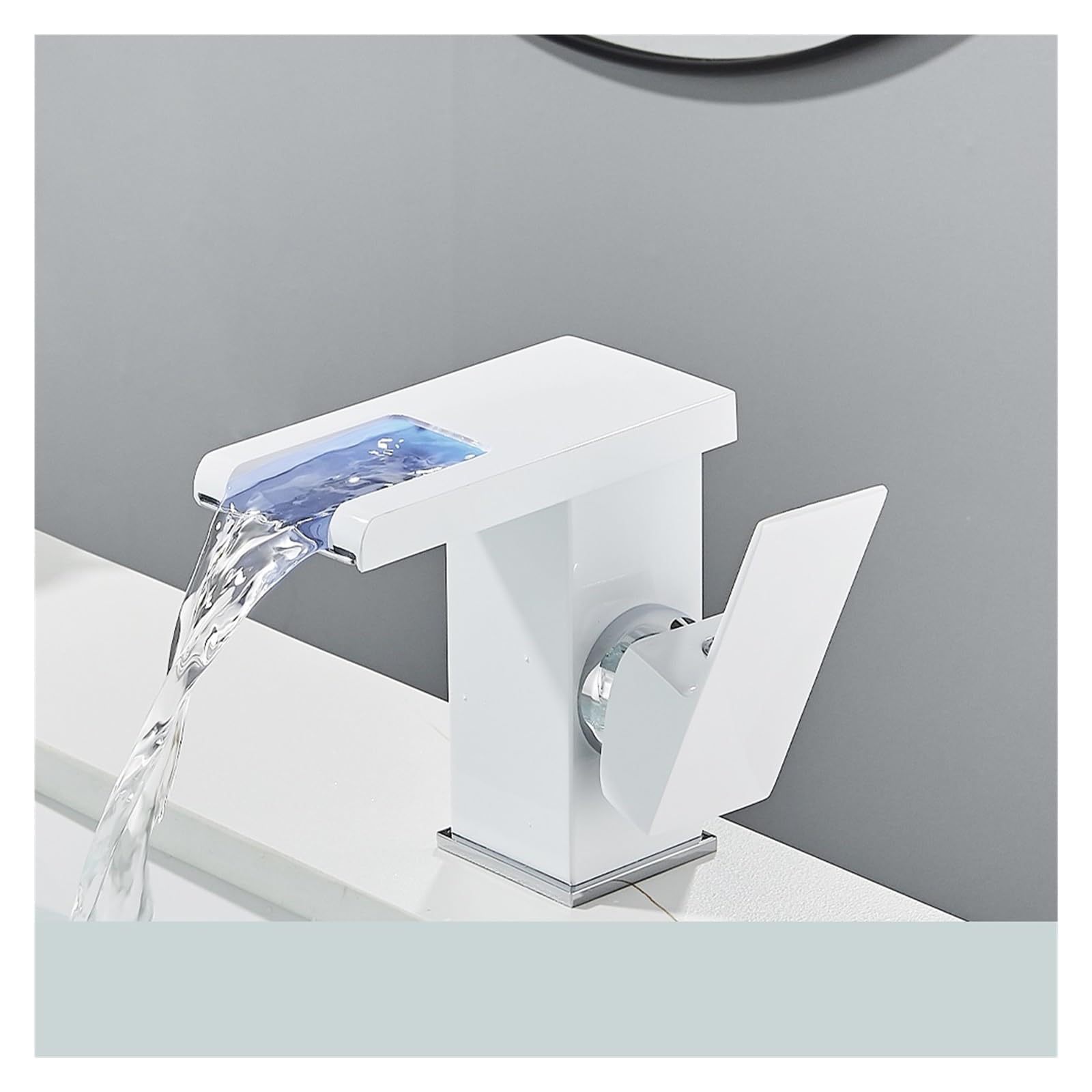 Robinet de lavabo de salle de bain LED intelligent mitigeur eau chaude froide