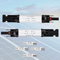 Vista 4 de Conector de fusible de panel solar de 15 A, resistente al agua IP68, portafusibles en línea de 1000 V, conector macho y hembra de 15 A