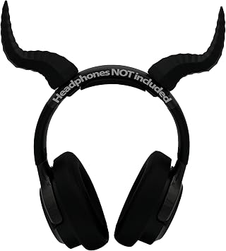 Elegance & Geekery LLC Twisted Dragon Horns for Headphones Black