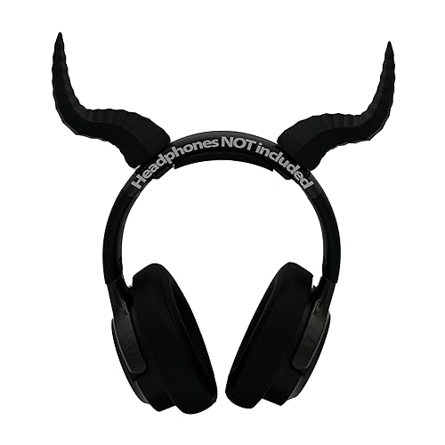 Twisted Dragon Horns for Headphones, Streamer and gamer Accessories, Gamer Gifts, Demon horns headset, gaming streaming cosplay (Black) - Black