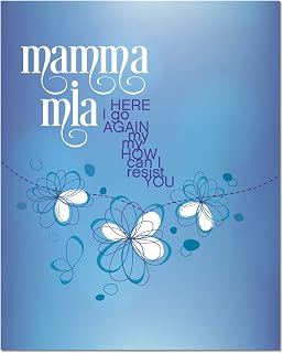 Mamma Mia by ABBA - Song Lyrics Inspired Art Print Poster Wall Decor - Classic Pop Rock Music Illustration - Available in a Variety of Sizes with Matted and Framed Selections